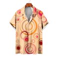 thumbnail image 4 of EQWLJWE Workout Shirts for Men Trendy Easter Day Button Down Shirt Geometric Non-positioning Print Short Sleeve Tropical Holiday Top for Home Leisure, 4 of 5
