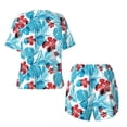 thumbnail image 5 of Naloa Hawaiian Style Women's Short-Sleeved Pajama Set, Loungewear, Summer pajamas, Breathable Cozy - Medium, 5 of 9