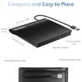 thumbnail image 3 of Rioddas External CD/DVD Drive for Laptop, USB 3.0 CD DVD Player Portable +/-RW Burner CD ROM Reader Writer Disk Duplicator Compatible with Laptop Des, 3 of 7