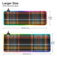 thumbnail image 3 of Black Plaid Pattern RGB Gaming Mouse Pad Large Keyboard Mat Rubber Base 13 Light Modes, 3 of 6