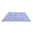 thumbnail image 2 of Ahgly Company Machine Washable Indoor Round Oriental Blue Traditional Area Rugs, 7' Round, 2 of 4
