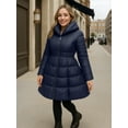 thumbnail image 4 of Womens Premium Lightweight Puffer Jacket Blue Quilted Down Winter Coat-S, 4 of 9