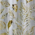 thumbnail image 5 of Chilfamy White Gold Tropical Palm Leaves Shower Curtain Abstract Banana Leaf Copper Chic Modern Botanical Plant Nature Aesthetic Bathroom Decor Waterproof White, 5 of 7