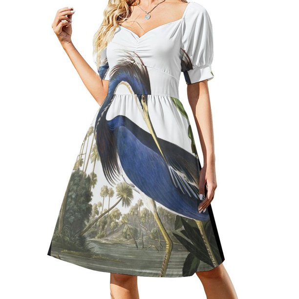 Garza Tricolor - Vestido de Manga Corta John James Audubon Ropa de Mujer Novedades 2025 Vestidos Vestido de Verano