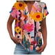 thumbnail image 1 of Vestidos Casuales Para Mujer, Blusas De Mujer De Moda Camiseta informal de manga corta con cuello en V y botones para mujer, 1 of 5
