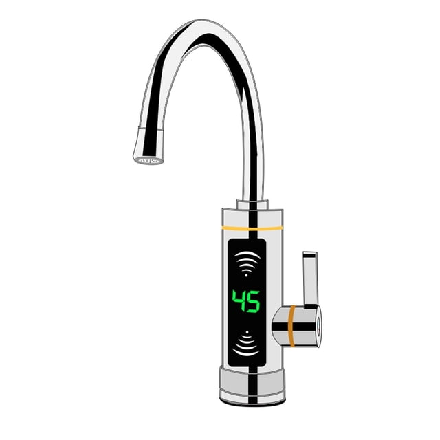 Chauffe-eau Électrique Salle de Bain Cuisine Robinet d'Eau Chaude Instantané Sans Réservoir Robinet d'Eau Chaude Instantané Chauffe Rapide, Plus Rapide