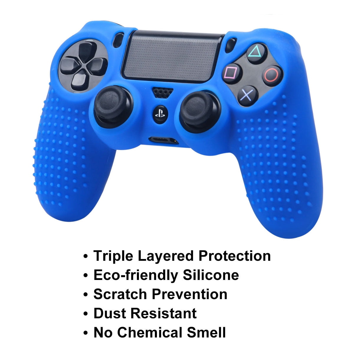 Playrealm Thumbstick Extender & Silikon-Griffe Für PS5/PS4 Controller – 4 Aufsätze, Camo Rot+Blau