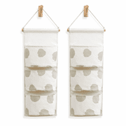 Hanging Storage Bags, Wall Mounted 3 Bags Nursery Storage Bag Over The Door Storage Pockets Fabric Wall Door Closet Hanging Storage Bag Organizers,2pcs