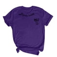 thumbnail image 5 of Stars Moon Funny Graphic Tees for Women Round Neck Short Sleeve Casual Fall Tops Fall Shirts Purple S, 5 of 6