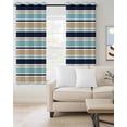thumbnail image 2 of Khaki Striped Blackout Curtains for Bedroom/Living Room, Thermal Insulated Kitchen Curtains, Navy Blue Farmhouse Stripes Modern Abstract Art Grommet Darkening Window Treatment Drapes 27.5"x39"x2, 2 of 8