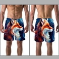thumbnail image 3 of luoweisi Men's Beach Shorts Quick Dry Swim Trunks with Mesh Lining Fox 2XL, 3 of 5