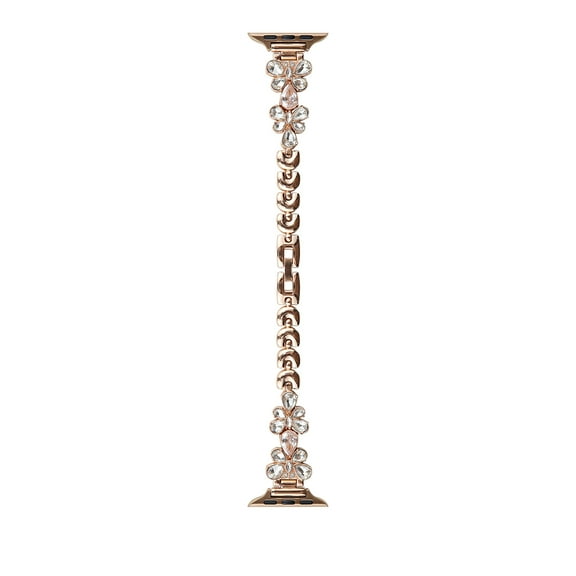 Butterfly Bracelet Compatible with Apple Watch Bands 42/44/45/49mm Slim Bling Jewelry Metal Strap, Shiny Diamond Wristband Replacement for iWatch Series 8/7/SE/6/5/4/3/2/1,Rosegold