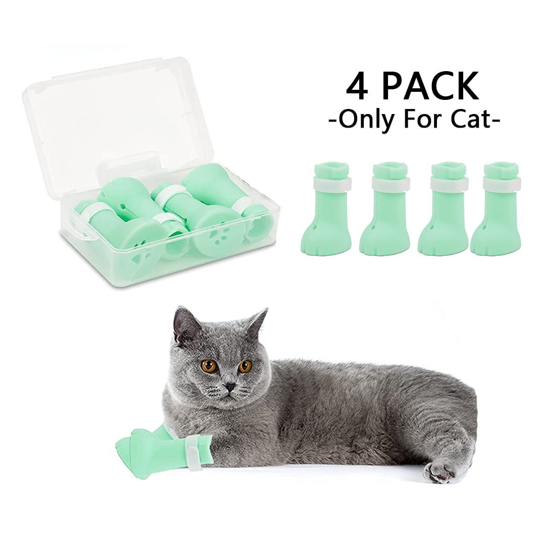 Shaving 8 Pieces Cat Anti-Scratch Shoes Silicone Cat Shoes Adjustable Cat Feet Covers Kitty Paw Covers for Bathing