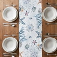 thumbnail image 6 of Coastal Jellyfish Table Runner - 36 Inch Long, Kitchen Dining Table Runner Dresser Scarves, Farmhouse Nautical Conch Coral Starfish Farmhouse Decor for Coffee Tables Wedding Party Banquet, 6 of 8