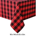 thumbnail image 2 of Christmas Rectangular Tablecloth, Red Black Checkered Tablecloth, Waterproof Stain Resistant Picnic Dining Table Cover for Lumberjack Party Christmas Decoration, Soft Durable Fabric, 2 of 3