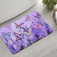 thumbnail image 2 of Purple Lavender Butterfly Scene Bathroom Rugs Mat,Non Slip Microfiber Bathroom Rug,Rubber Backing,Soft Bathroom Mats for Bathroom Floor,Tub and Shower,17x27in(43x68cm), 2 of 5