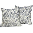 thumbnail image 2 of Navy Blue Floral Pillow Covers 20x20 Set of 2 Botanical Print Vintage Spring Flower Plant Cream Decorative Throw Pillow Cases Outdoor Farmhouse Cushion Covers Decor for Sofa Couch Bed, 2 of 6