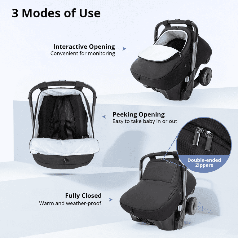 Caveen Baby Car Seat Cover, Windproof Canopy photo 4