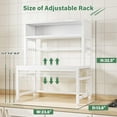 thumbnail image 4 of XgoodX Microwave Stand, 205LBS Microwave Shelf, Adjustable Countertop Shelf Heavy Duty 4-Tier with 9 Hooks for Kitchen Counter Organizer, Microwave Stand with Storage and Microwave Oven Rack (White), 4 of 9