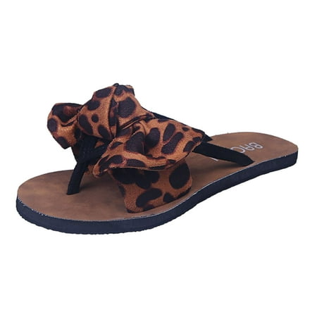 

Sandals for Girls Summer Large Size Sandals Women s Summer Bow Casual Clip Toe Flip Flop Flat Heel Beach Pu