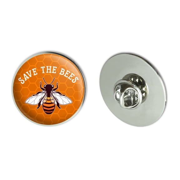 Save The Bees Honey Metal 1.1" Tie Tack Hat Lapel Pin Pinback