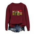 thumbnail image 1 of EHQJNJ Chandail en Molleton pour Femmes Automne/hiver/noël Imprimé Manches Tombantes Sans Capuche Pull Col Rond Rouge Chandail en Molleton Tendance, 1 of 4