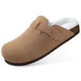 thumbnail image 5 of Goosecrect Sabots en Liège pour Femmes, Sandales d'Intérieur, Duveteuses, Douces, Confort, Chaussures « Potato », Mules à Semelle Intérieure en Peluche, Pantoufles, Pantoufles d'Hiver en Fourrure et Suède, 5 of 5