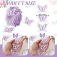 thumbnail image 3 of 1 Roll Butterflies Lace Fabric Trim, 4yd Butterflies Appliques Embellishments for Dresses Lace Ribbon 3D Embroidered Beaded Trims Patches for Clothes DIY Sewing Christmas Tree Decor(Champagne), 3 of 8