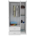 thumbnail image 4 of Bowery Hill Engineered Wood White Armoire Rectangular 70.8"H Unassembled, 4 of 7