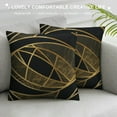 thumbnail image 3 of Autua Circular Design Gold Graphic Decorative Cushion Throw Pillow Cover Soft and Durable for Home Couch Living Room Sofa Square 1PC 22x22in, 3 of 5