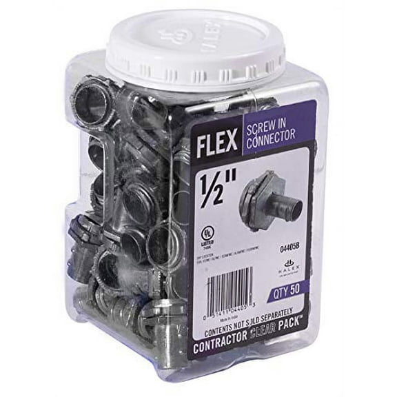 Halex 04405B Conduit Connector, 1/2 in Screw, Zinc