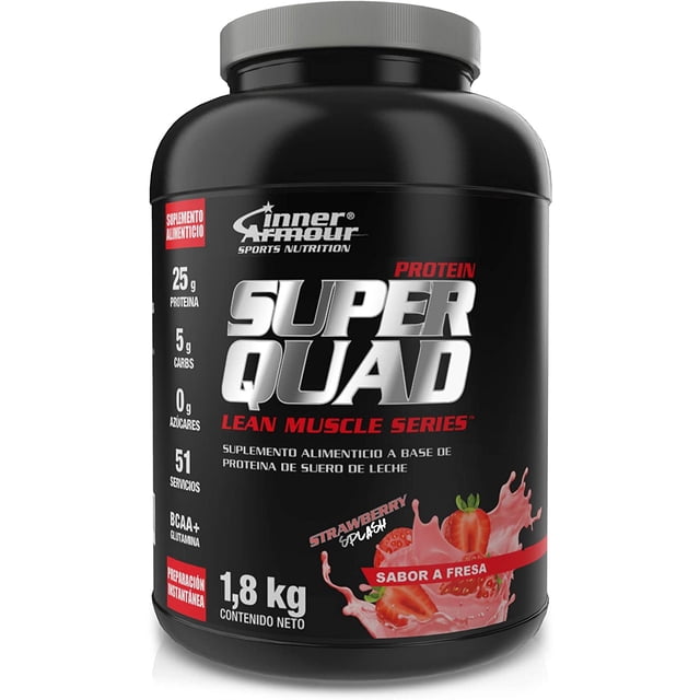 Proteína Super Quad Inner Armour 4lb 100% Whey Protein Fresa Inner Armour Super Quad