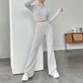 thumbnail image 3 of Pantalones Trajes de punto de 2 piezas Camisas de punto para mujer Conjunto de pantalón Traje deportivo Ygjytge Gris claro T S para Mujer, 3 of 6