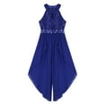 thumbnail image 3 of YUUMIN Kids Girls Shiny Beaded Halter Wedding Party Floral Lace Jumpsuit Chiffon Sleeveless Romper Royal Blue 16, 3 of 6