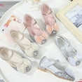 thumbnail image 3 of Paokuoon Little Kids Girls Dress Shoes Toddler Low Heels Sparkle Party Wedding Shoes Mary Jane Glitter Shoes, 3 of 10