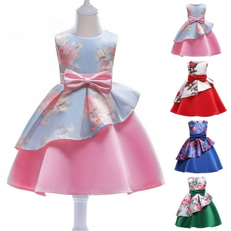 

YUGYXL Homecoming Tulle Dresses Toddler Baby Girl Puffy Princess Dress Flower Girls Princess Flower Girls Floral Layered Birthday Party Ball Gown Prime Clearance Sale Size 7-8Years