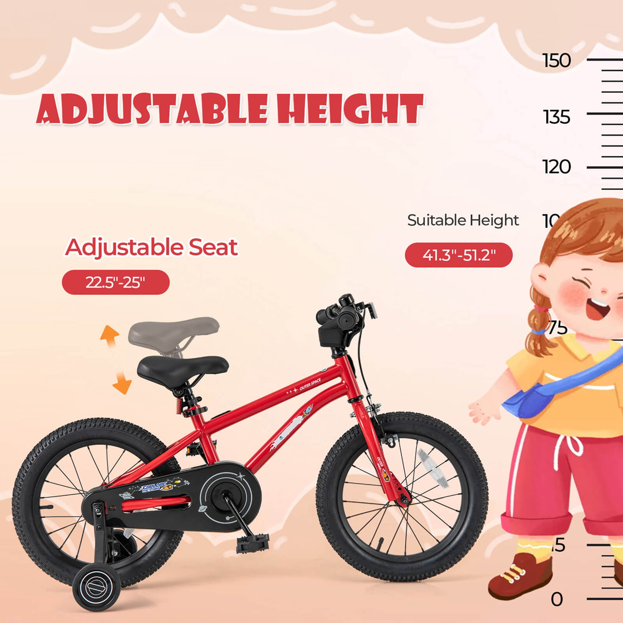 Costway 16-Inch Kid's Bike for 4-7 Years Old with Adjustable