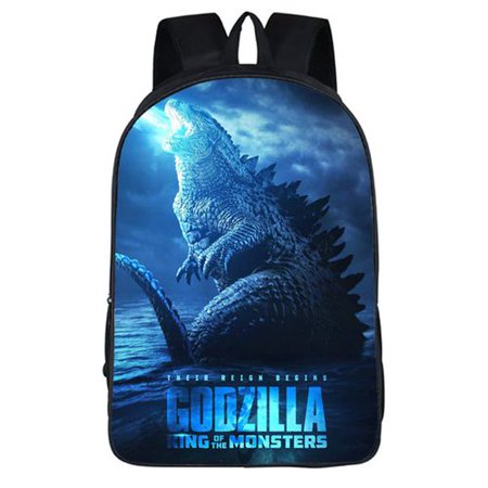 AkoaDa Godzilla: King of the Monsters Schoolbag Backpack Neutral Junior Backpack Shoulder Bag College Student Travel Laptop Backpack - School (Best Messenger Bags For College Students)