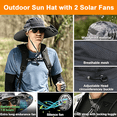 thumbnail image 2 of Solar Fan Hat, Wide Brim UPF 50+ Sun Hat, Solar & Usb Charging for Fishing Hiking Outdoor Activities, 2 of 8