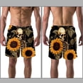thumbnail image 3 of luoweisi Men's Beach Shorts Quick Dry Swim Trunks with Mesh Lining Sunflower Skull XL, 3 of 5
