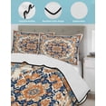 thumbnail image 4 of Blue Burnt Orange Boho Twin Size Down Alternative Comforter, Lightweight Comforter Quilt Bedding Set with Pillow Shams Antique Southwestern Art All Seasons Bed Comforter Duvet Insert 68"x86", 4 of 7