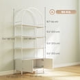 thumbnail image 3 of HOMCOM 4-Tier Shelving Unit with Cabinet for Living Room, Office, White, 3 of 10