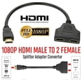 thumbnail image 2 of HDMI Mâle vers 2 Ports HDMI Femelle 1 Entrée 2 Sorties Répartiteur Convertisseur Adaptateur Câble, 2 of 2