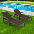 thumbnail image 1 of Costway 2 PCS Patio PP Chaise Lounge Chair Reclining Outdoor Adjustable Garden Coffee, 1 of 8