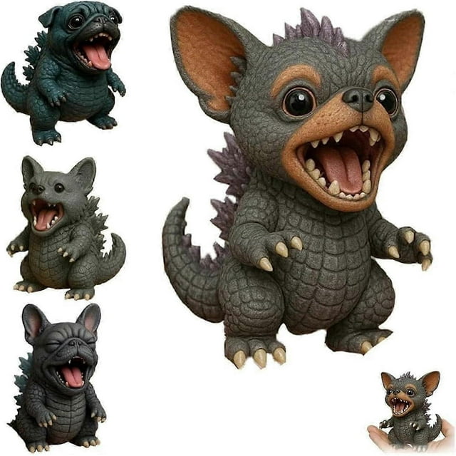 Chihuahua Statue, Cute Monster Dogs, Unique Dog Statue for Corgi Chihuahua, Novelty Resin Sculpture Decorations, Monster Dog Figurine, for Pet Lovers_