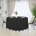 thumbnail image 3 of LAICAIW Round Tablecloth-108 Inch-Water Resistant Spill Proof Washable Polyester Table Cloth Decorative Fabric Table Cover for Dining Table, Buffet Parties and Camping, Black, 3 of 7