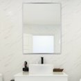 thumbnail image 4 of Costway 24" x 32" Large Rectangular Wall Mirror Stainless Steel Frame Floating Glass, 4 of 10
