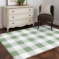 thumbnail image 3 of Sage Green Checkered Area Rug 4x6 FT, Non Slip Kids Room Carpet, Green White Buffalo Plaid Washable Soft Floor Carpet Non-Shedding Throw Rug for Dorm Kitchen Study Room Home Office Bedside, 3 of 9