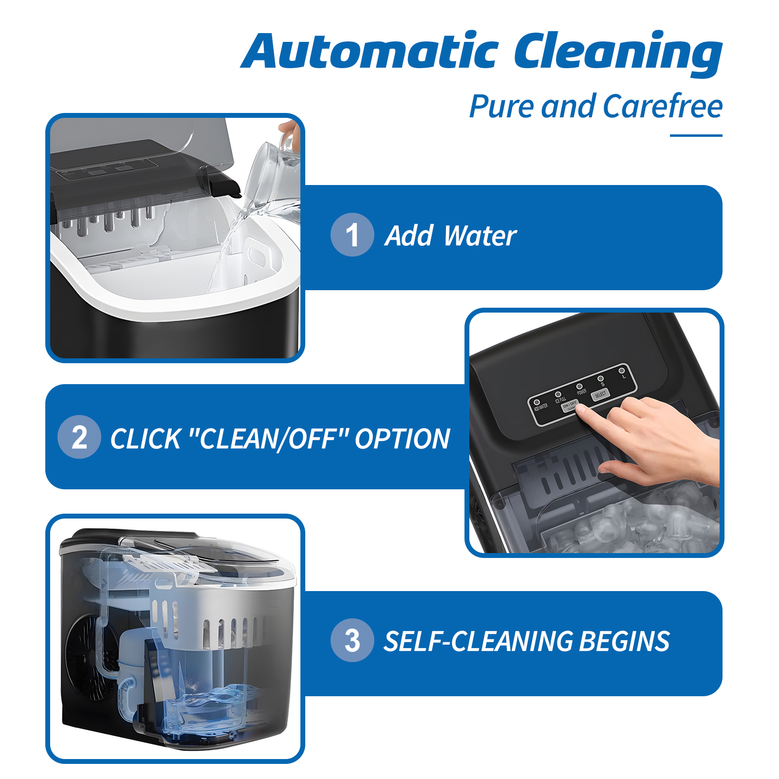 Dimedeal  26 lbs/24H Ice Maker, 9 Bullet Ice in 6 Min, Auto-Cleaning, Countertop Ice Machine