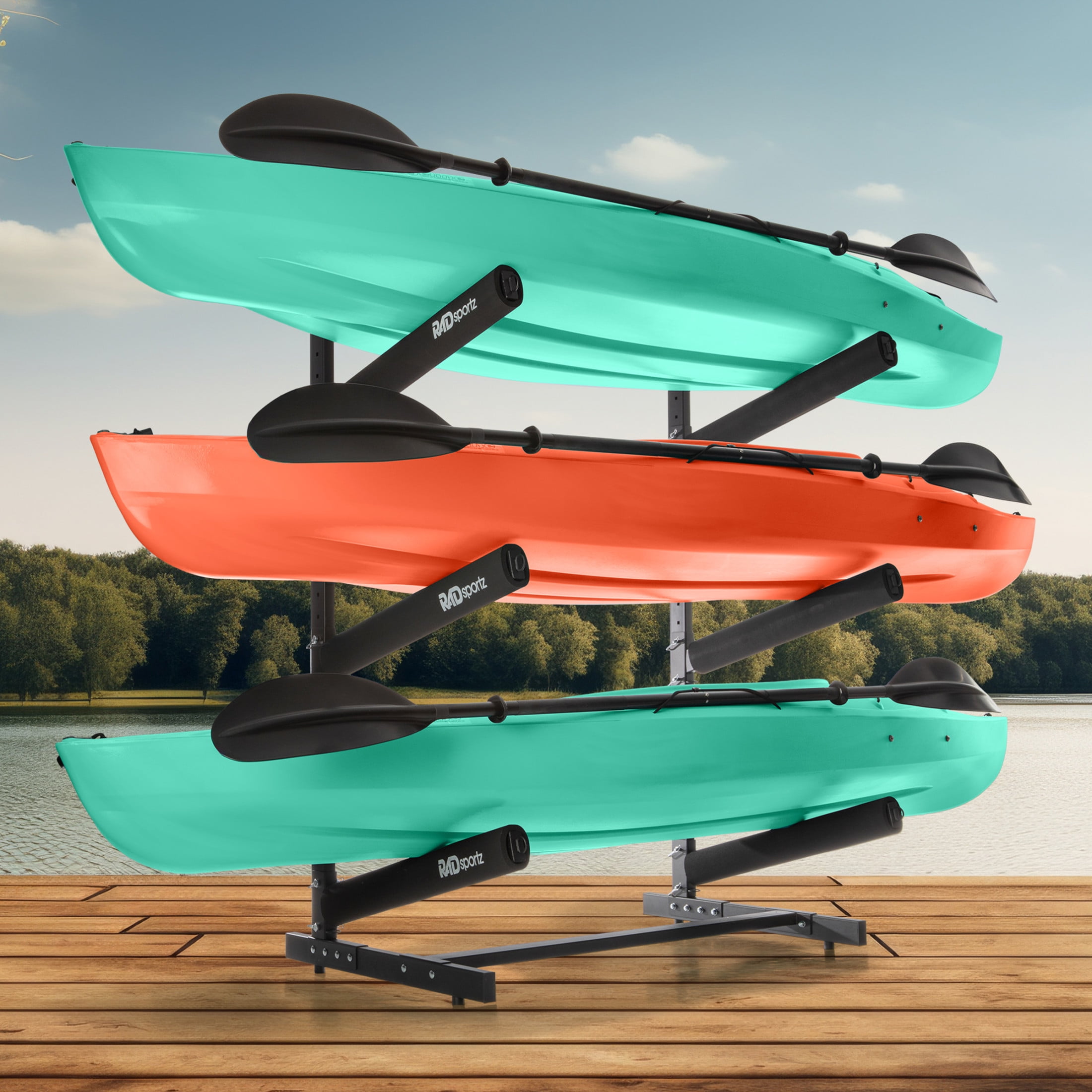 1233 rad sportz tall stand freestanding heavy duty kayak rack two kayak storage sale